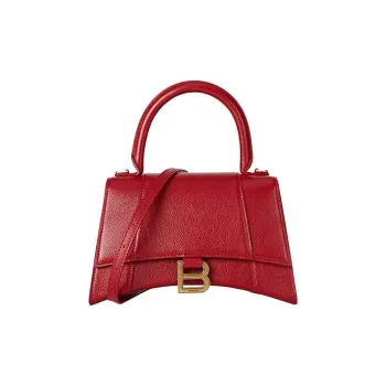 Balenciaga Grained Cow Leather Handbag Small Size Women's Red