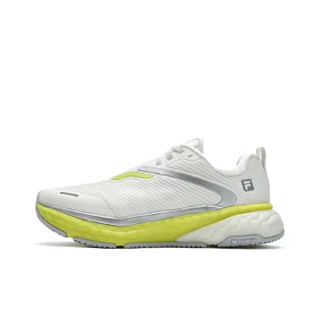 FILA Slip Resistant Low Top Running Shoes Men's White Yellow