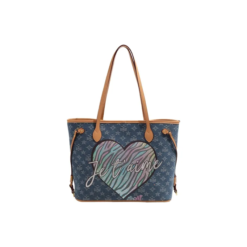 MISS GAIL Artificial Leather Shoulder Bag Regular Medium Size Women's Blue-1