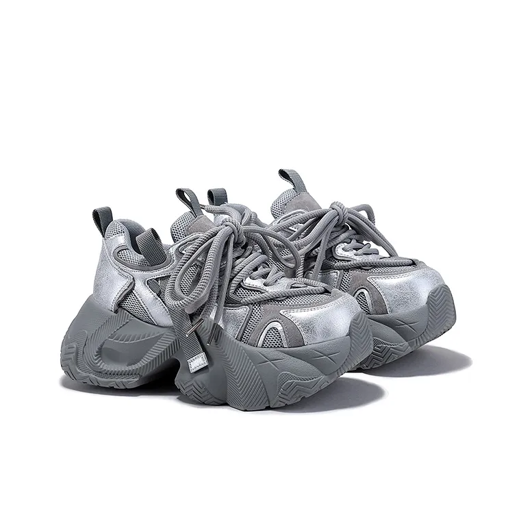 SELAIYA Anti Slip And Wear Resistant Height Increasing Low Top Chunky Sneakers Women's-2