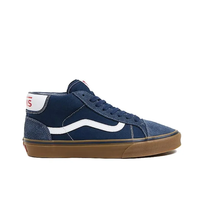 Vans Mid Skool 37 Durable Breathable Mid-Top Skateboard Shoes Blue-1