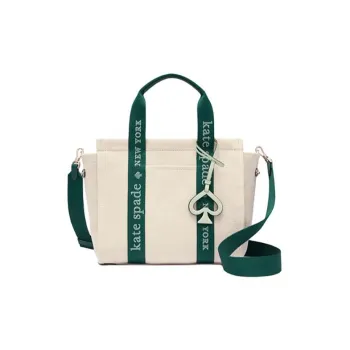 Kate Spade Fabric Tote Bag Shopping Bag Shoulder Bags Small Size Women's Natural/Green