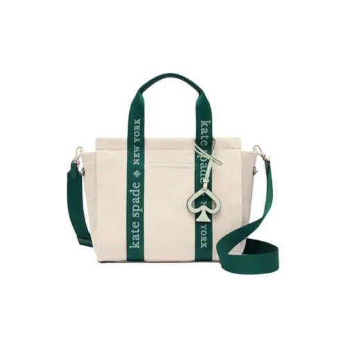 Kate Spade Fabric Tote Bag Shopping Bag Shoulder Bags Small Size Women's Natural/Green
