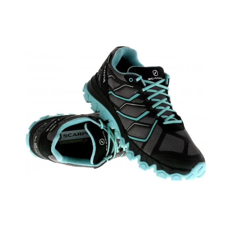 SCARPA Proton GTX Cushioned Slip-Resistant Low-Top Running Shoes Women's Gray Blue-2