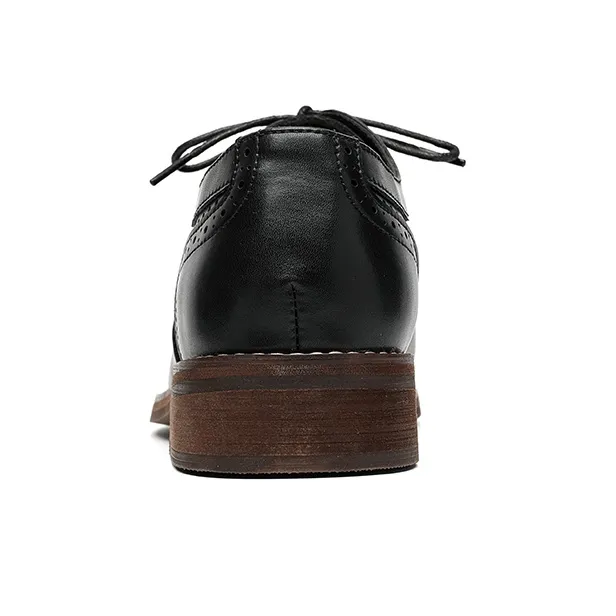 Romon Dress Shoes Men Low Top Black-3