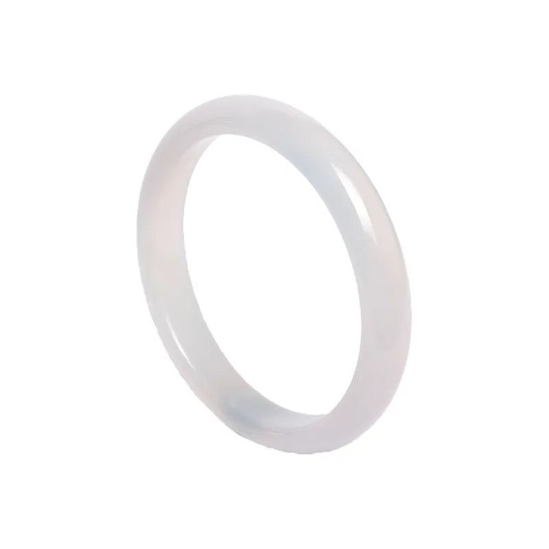 Artisan Lock Heart Jade Chalcedony Jade Bangles Women's-3