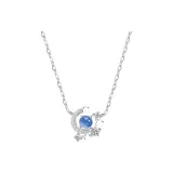 Blue star and moon necklace