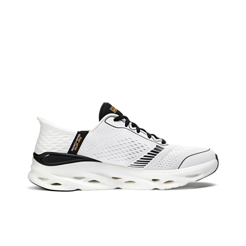 Skechers Cushioning Rebound Low Top Casual Running Shoes Men's White Black-1