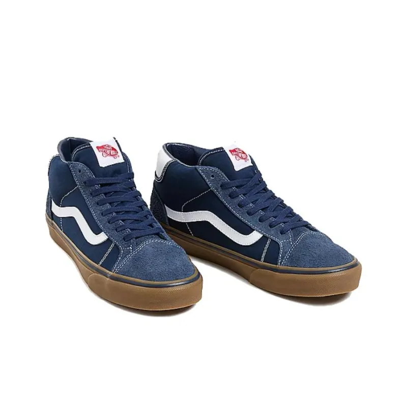 Vans Mid Skool 37 Durable Breathable Mid-Top Skateboard Shoes Blue-2