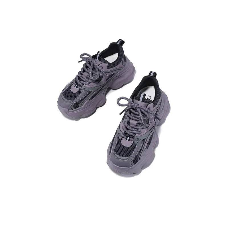 SELAIYA Slip Resistant Lightweight Height Increasing Low Top Chunky Sneakers Women's-3