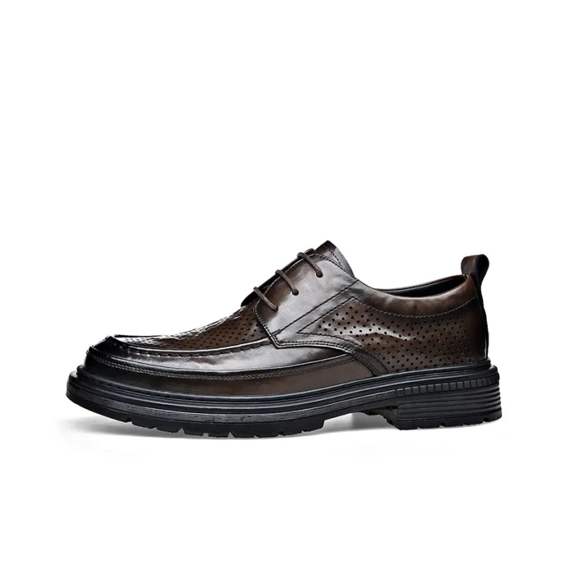GZZ Dress Shoes Men Low Top Black, Brown-6