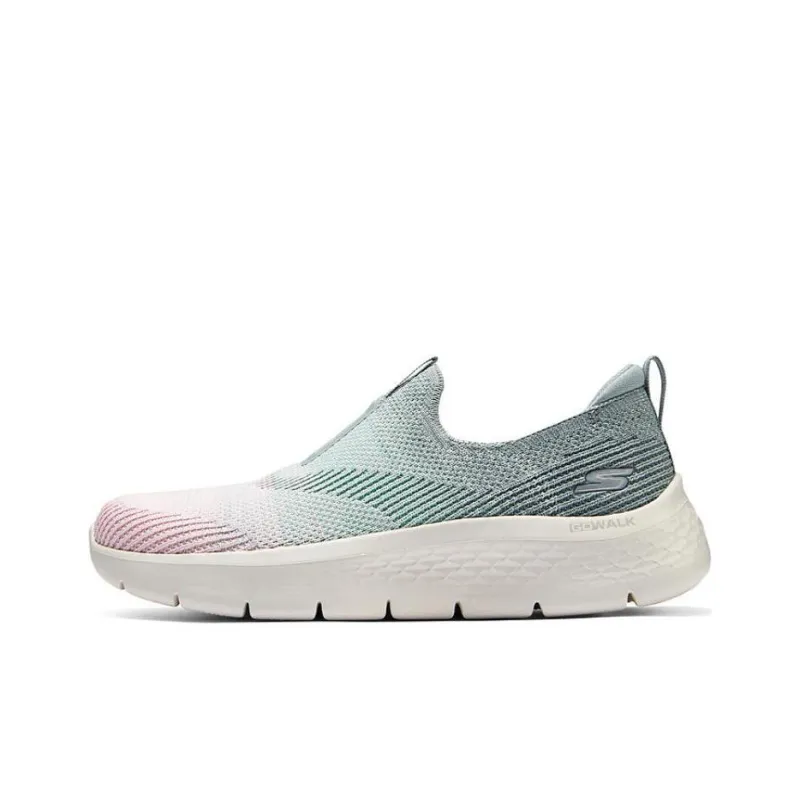Skechers Go Walk Fle Breathable Low Top Running Shoes Women's Gray Cyan-0