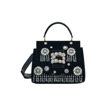 Roger Vivier Velvet Clutches Handbags Mini Women's Black