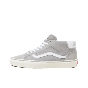 Vans Mid Skool 37 Durable Breathable Mid-Top Skateboard Shoes Women's Gray White