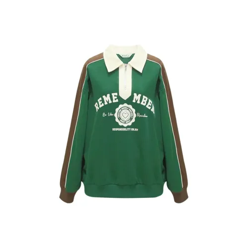 Duoyi Sweatshirts Women's Vintage Green