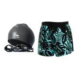 Set (swim cap + goggles + swim trunks)