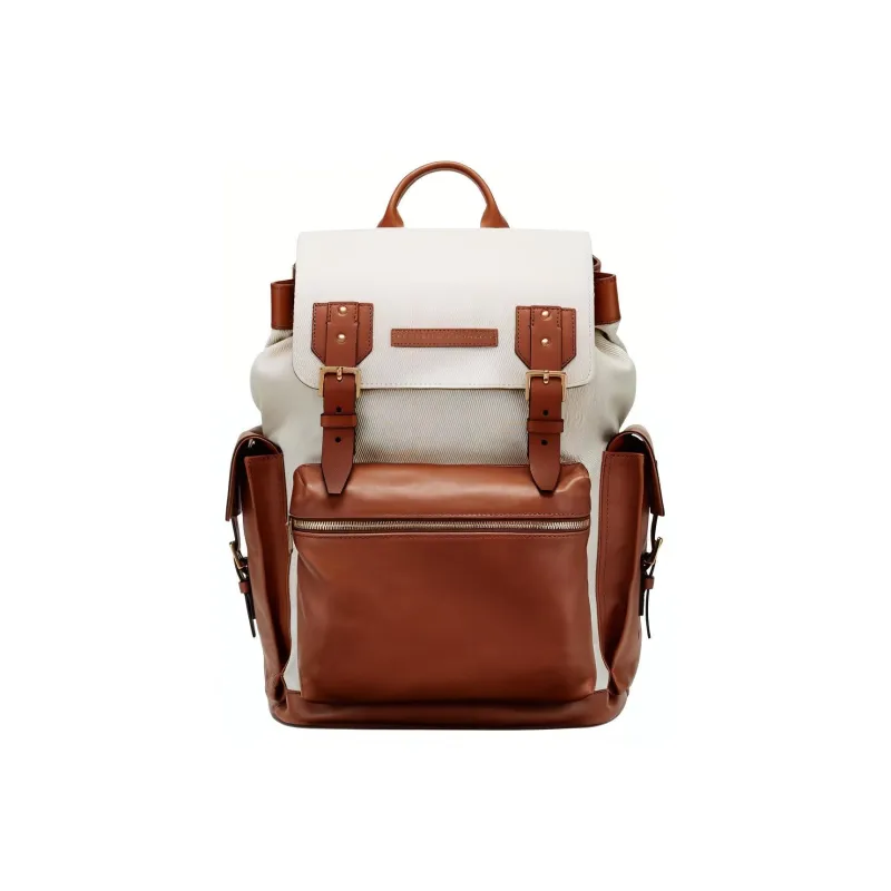 Brunello Cucinelli Logo-patch Leather Backpack-0