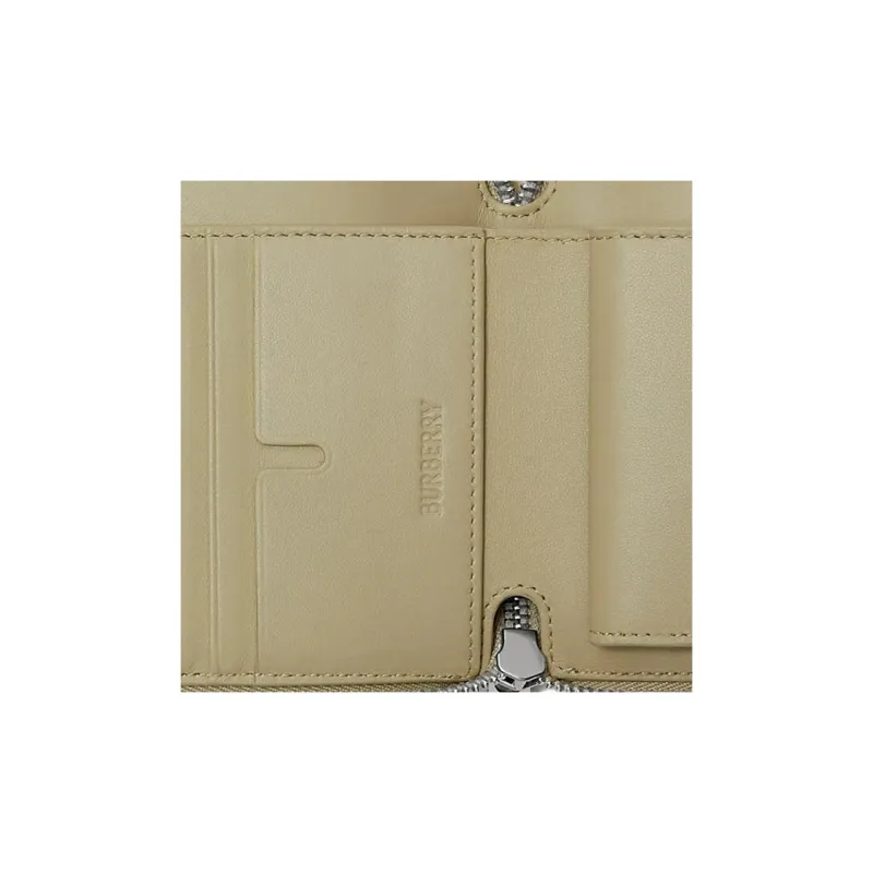 Burberry Shield Cotton Blend Wallet Medium Size Men's Moss Green-3