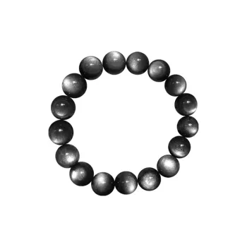TRUE ME Silver Sheen Obsidian Bracelets Unisex