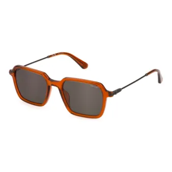 Police Acetate Irregular Shape Sunglasses Unisex Orange