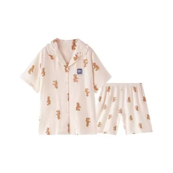 MOOLMEYNO Summer Pajama Set Women's Apricot
