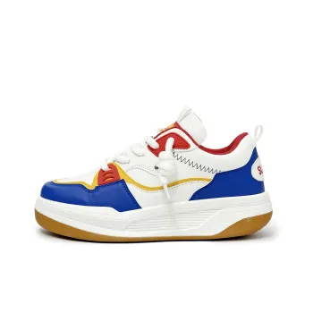 SLNU 3 Puffy Shoes Anti Slip Wear Resistant Low Top Skateboard Shoes Men's Red Blue