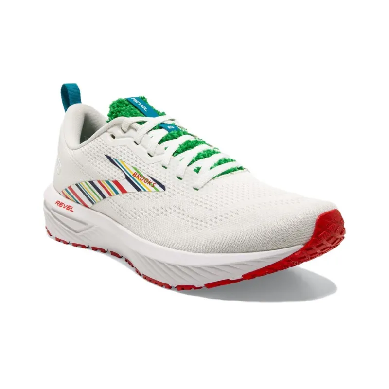 Brooks Revel 6 Cushioning Wear Resistant Low Top Casual Running Shoes Men's White Green-2