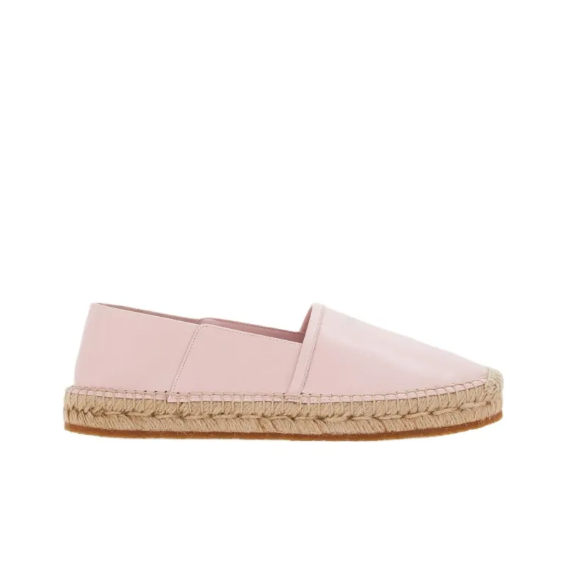 FERRAGAMO Debossed-logo Leather Espadrilles-1