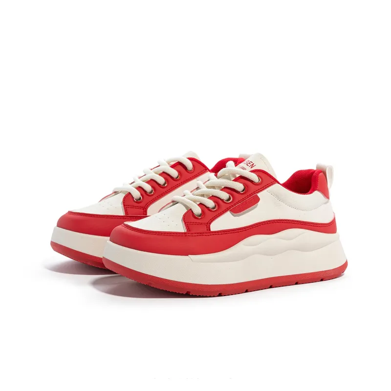Humanism 1986 Chunky Sneakers Women's Low Top White/Black/White/White/Red/White/Khaki-19