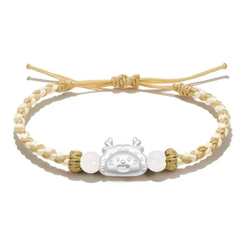 ZOKS Colored Glaze Woven Jade Bracelet Unisex-0