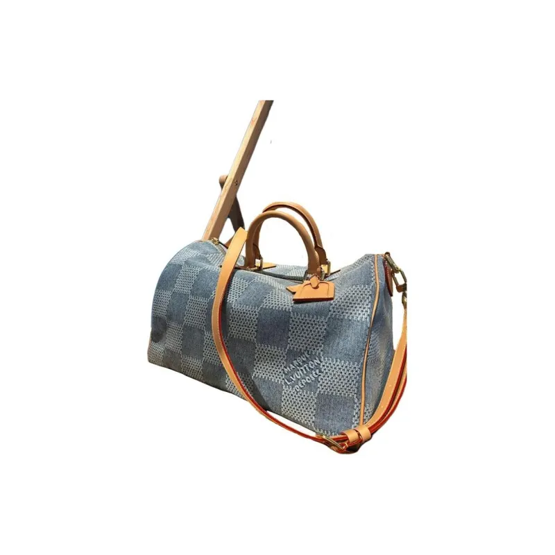 LOUIS VUITTON Speedy 40 Bandouliere Damier Denim 3D Blue Denim-1