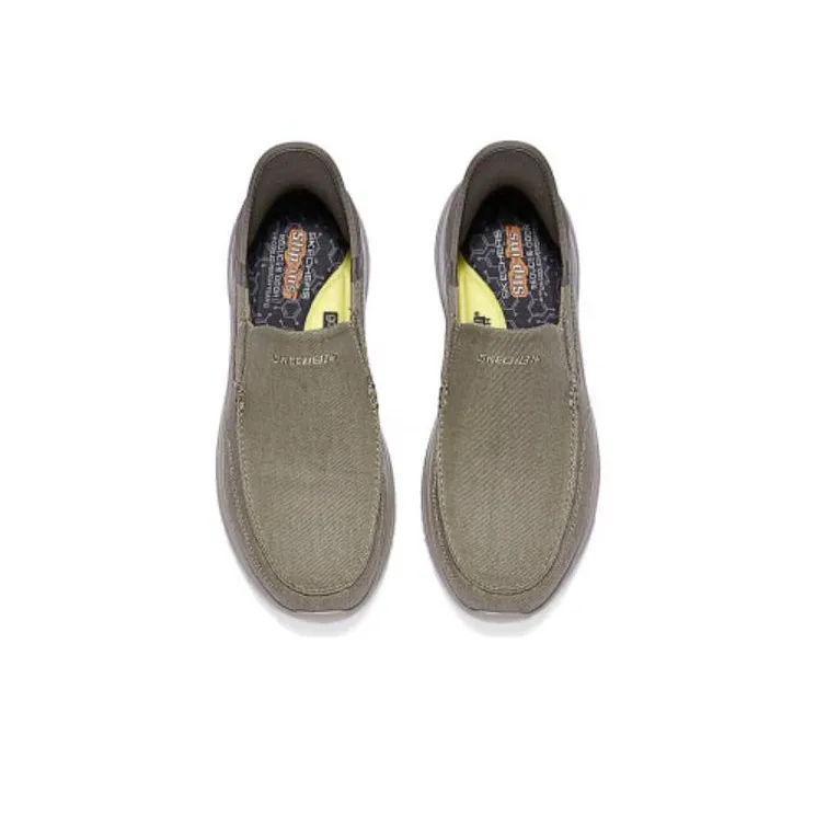 Skechers Slip Ins Slip Ins Technology Low Top Casual Shoes Men's Khaki-3