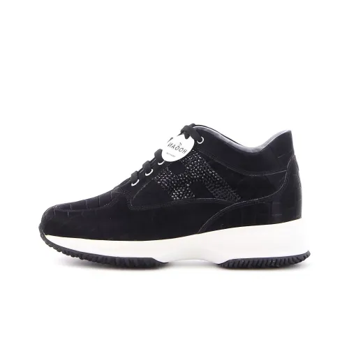 HOGAN Interactive Cushioning Anti-Slip And Wear-Resistant Low-Top Casual Shoes Women's Black
