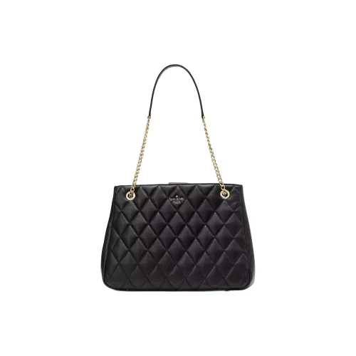 Kate Spade Quilting Leather Tote Bag Shopping Bag Shoulder Bag Handbag Women's Black