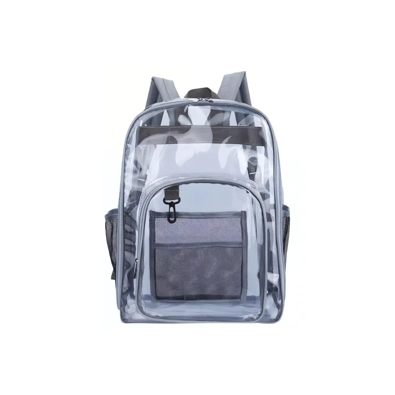 TINYAT PVC Backpack Regular Unisex Purple/Light Gray/Black/Red-1