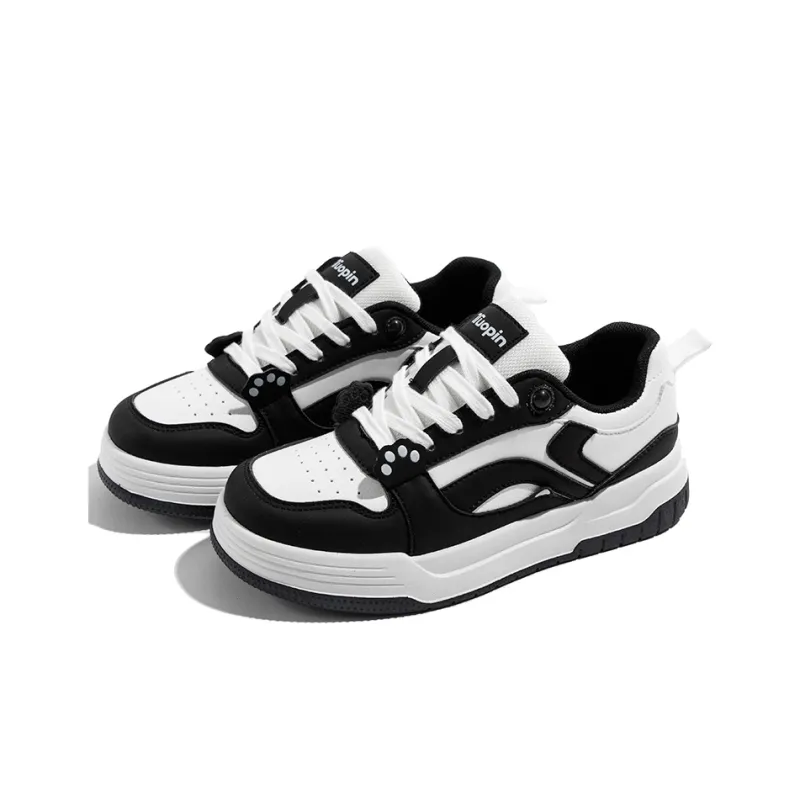 TUOPIN Pie Shoes Skateboard Shoes Unisex Low Top Black-13