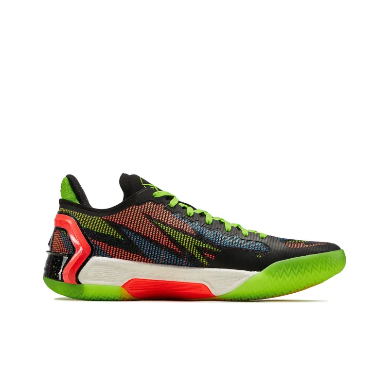 LINING Blade 4V2 Basketball Shoes Men Low Top Fluorescent Bright Grass Green/Neon Fruit Red-1