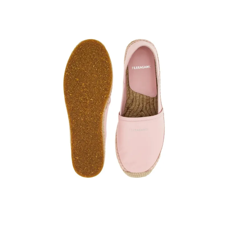 FERRAGAMO Debossed-logo Leather Espadrilles-4