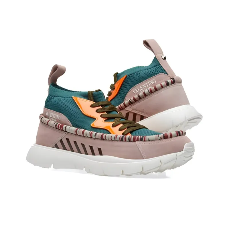 Valentino Heroes Tribe Sneaker 'Olive Orange Fluorescent'-2