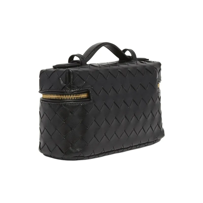 Bottega Veneta Leather Shoulder Bag, Crossbody Bag, Makeup Bag Women's Black-1