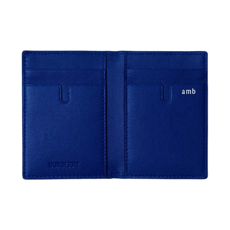 Burberry Polyester Blended Cotton Card Holder Men's Knight Blue-2