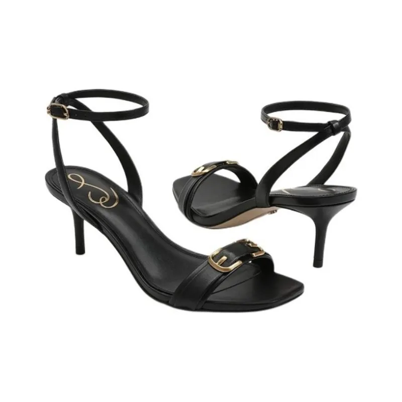 SAM EDELMAN One Strap Sandals 6cm Women's Black-3