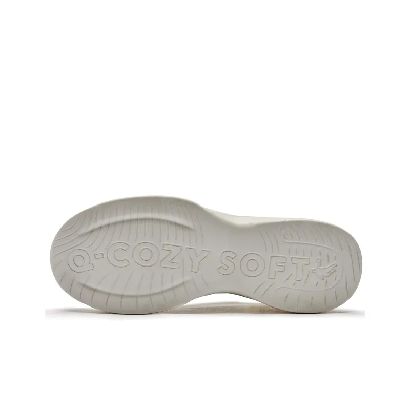 QIAODAN Cushioning, Slip Resistant, Rebound Low Top Running Shoes Men's White Black-4