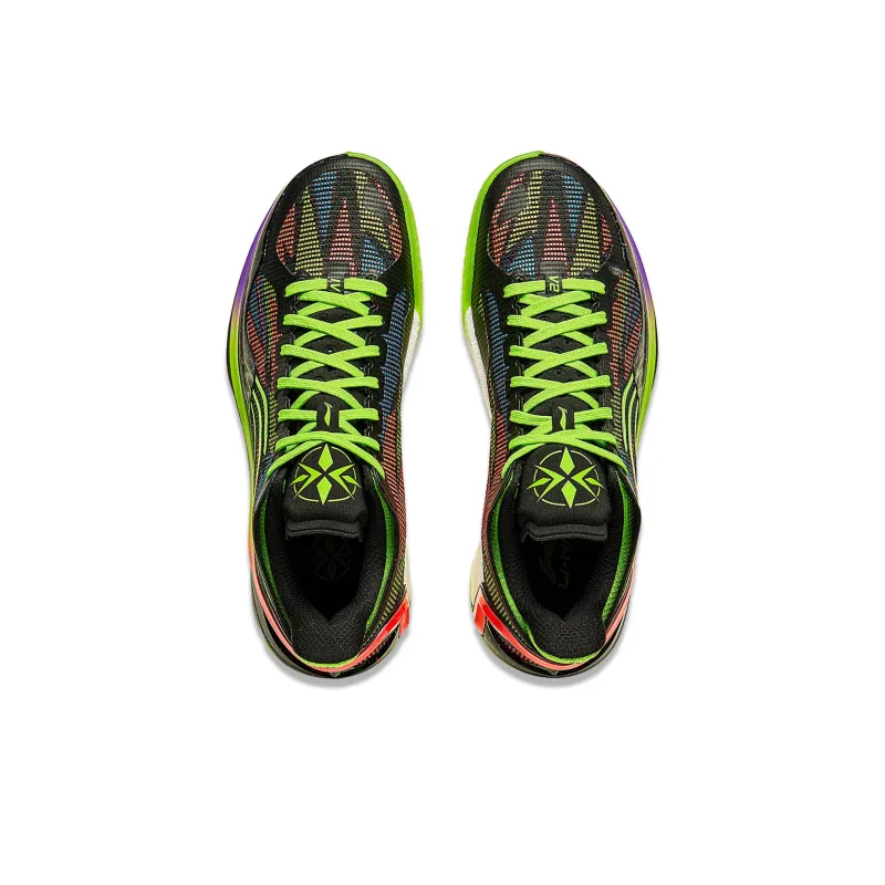 LINING Blade 4V2 Basketball Shoes Men Low Top Fluorescent Bright Grass Green/Neon Fruit Red-3