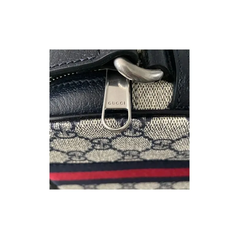 GUCCI Ophidia Canvas With Leather Shoulder Bag, Crossbody Bag Unisex Blue & Beige-4
