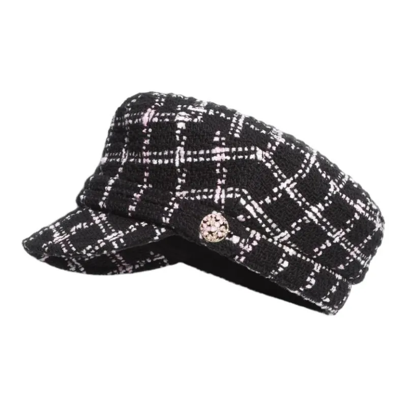 CHANEL Cotton Berets Women's Black-0