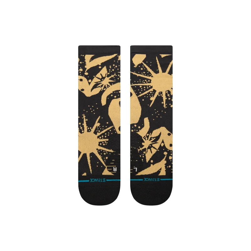 Stance Mid Calf Socks Unisex 1 Pack Black Gold-1