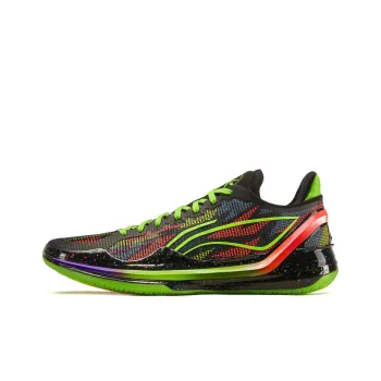 LINING Blade 4V2 Basketball Shoes Men Low Top Fluorescent Fresh Grass Green/Neon Fruit Red