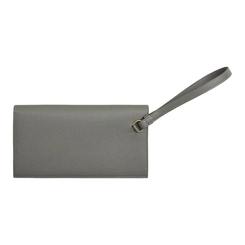HERMES Kelly Pocket Madame Calfskin Long Wallet Women's 0L Grismeyer Cumulus Gray-1