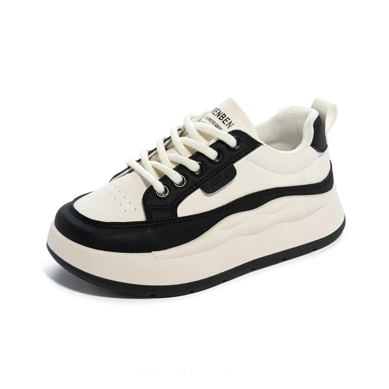 Humanism 1986 Chunky Sneakers Women's Low Top White/Black/White/White/Red/White/Khaki-1